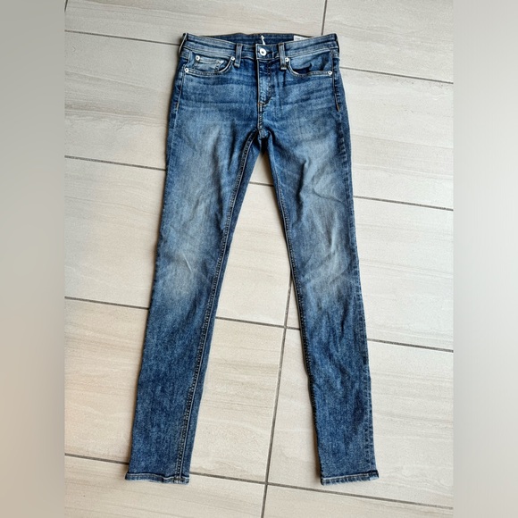 Rag & Bone Blue Skinny Jeans with Lived-In Look - Picture 1 of 10